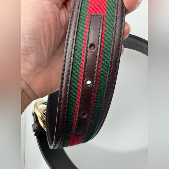 Gucci interlocking GG web stripe belt size 85/34 authentic excellent condition - Picture 3 of 6